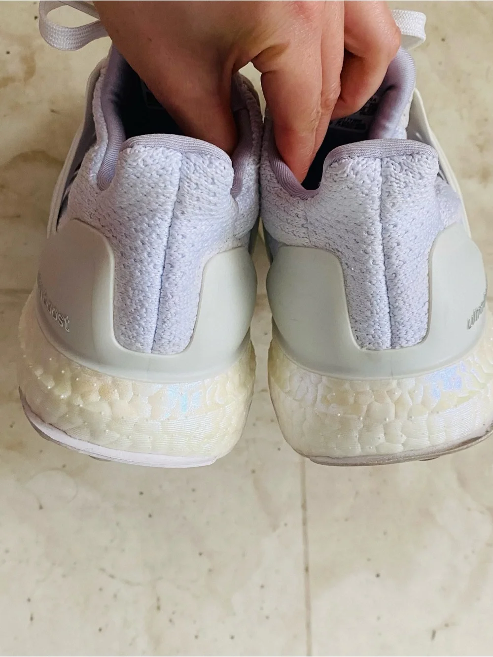 $180 Adidas Women’s Ultra Boost 1.0 White Iride Running Shoes Sneakers Size 6.5